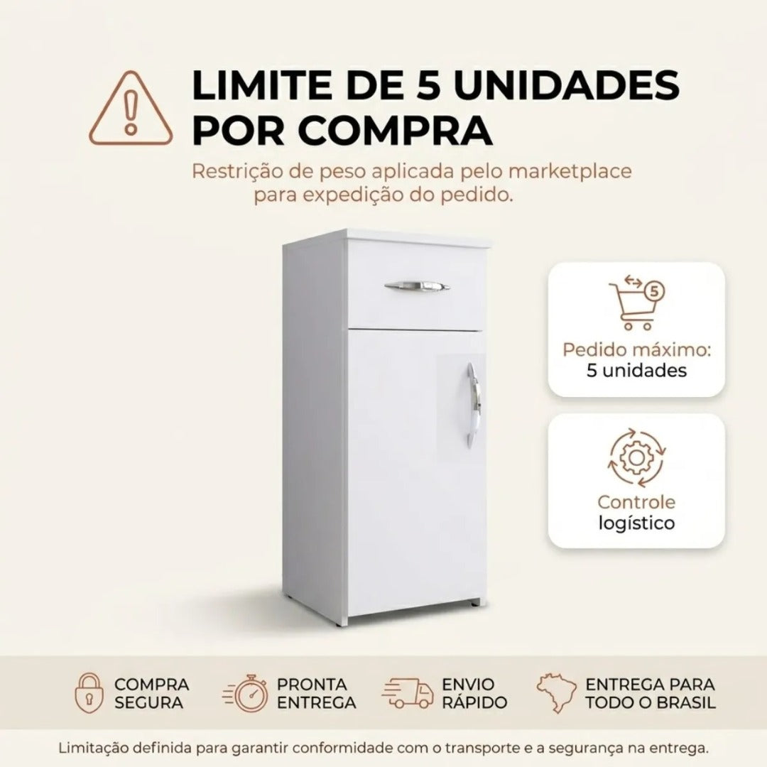 Armário De Cozinha Multiuso Organizador Em Mdp Com 1 Porta