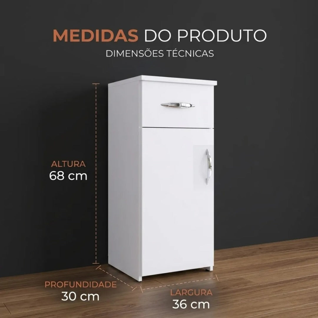 Armário De Cozinha Multiuso Organizador Em Mdp Com 1 Porta