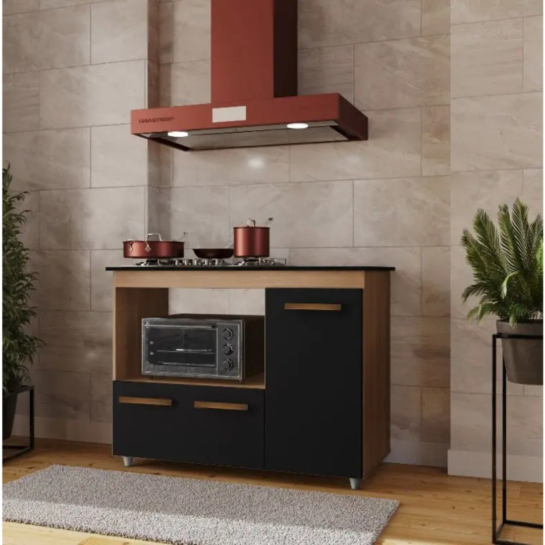 Balcão Para Cooktop 4 E 5 Bocas 3 Portas Mdp Armário Cozinha