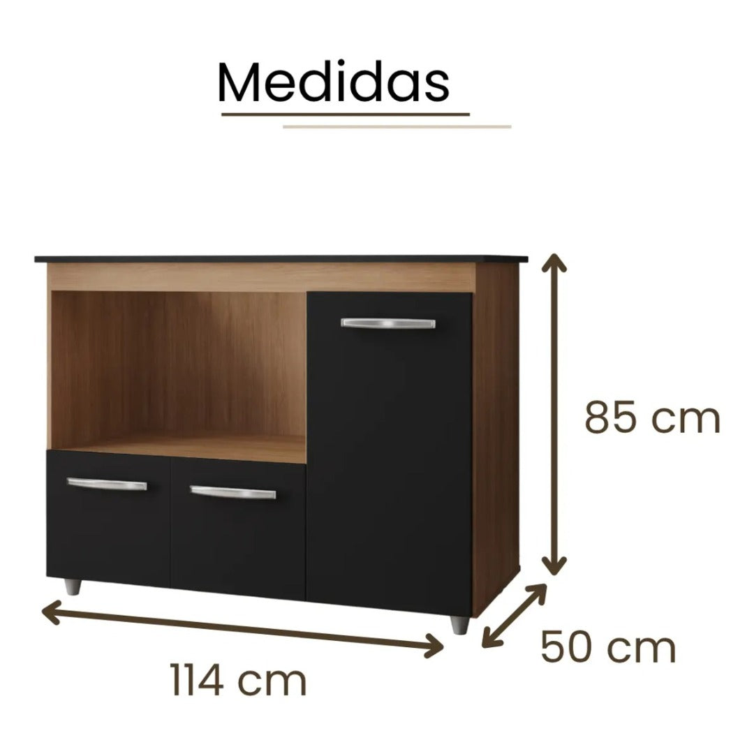 Balcão Para Cooktop 4 E 5 Bocas 3 Portas Mdp Armário Cozinha