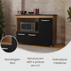 Balcão Para Cooktop 4 E 5 Bocas 3 Portas Mdp Armário Cozinha