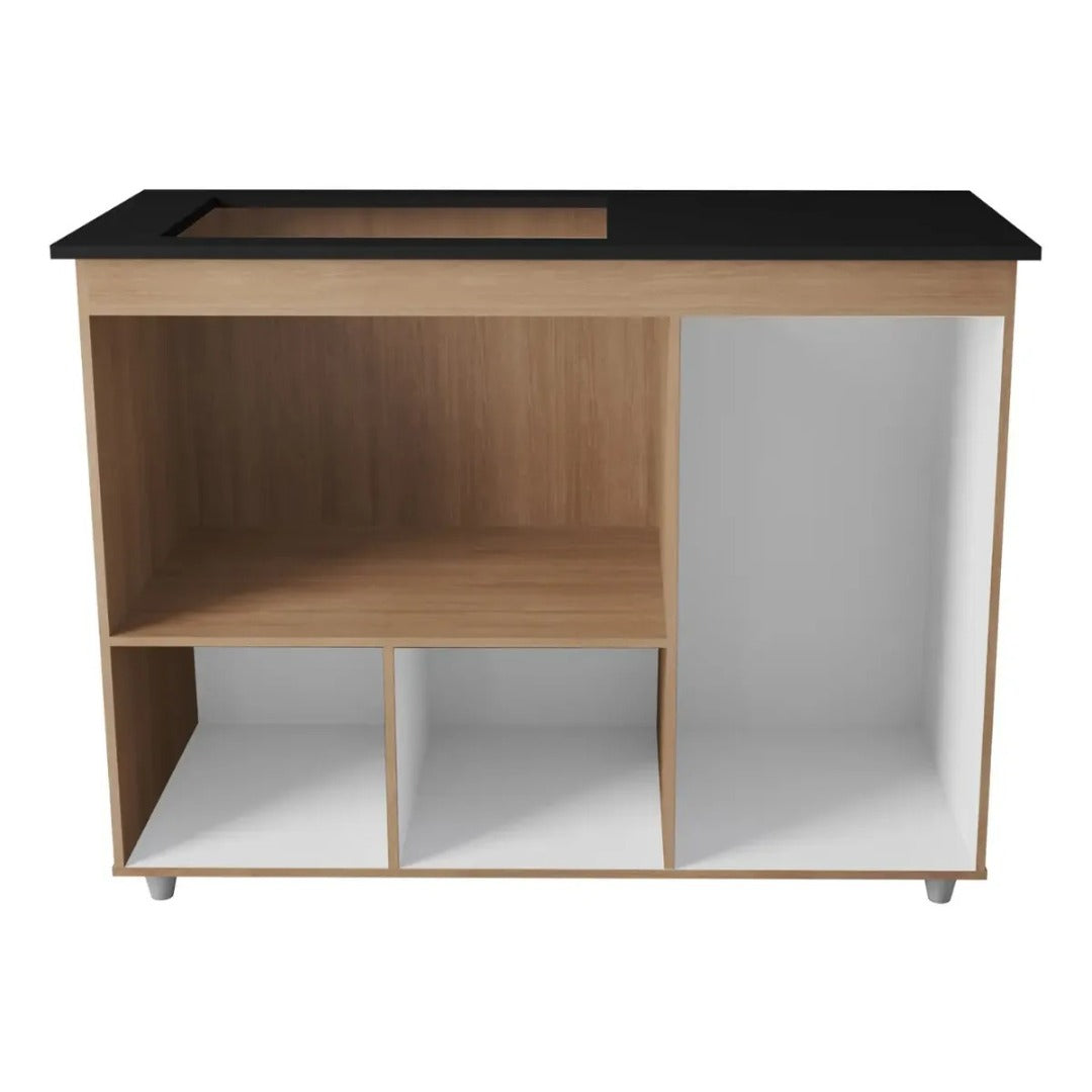 Balcão Para Cooktop 4 E 5 Bocas 3 Portas Mdp Armário Cozinha