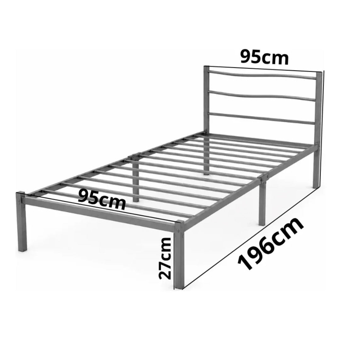 Cama Solteiro Rennes Reforçada Estrutura Metálica