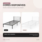 Cama Solteiro Rennes Reforçada Estrutura Metálica