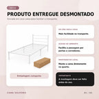Cama Solteiro Rennes Reforçada Estrutura Metálica