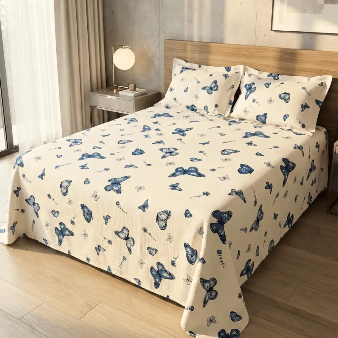 Colcha Cobre Leito Estampado Cama Queen Kit 3 Peças Firenze