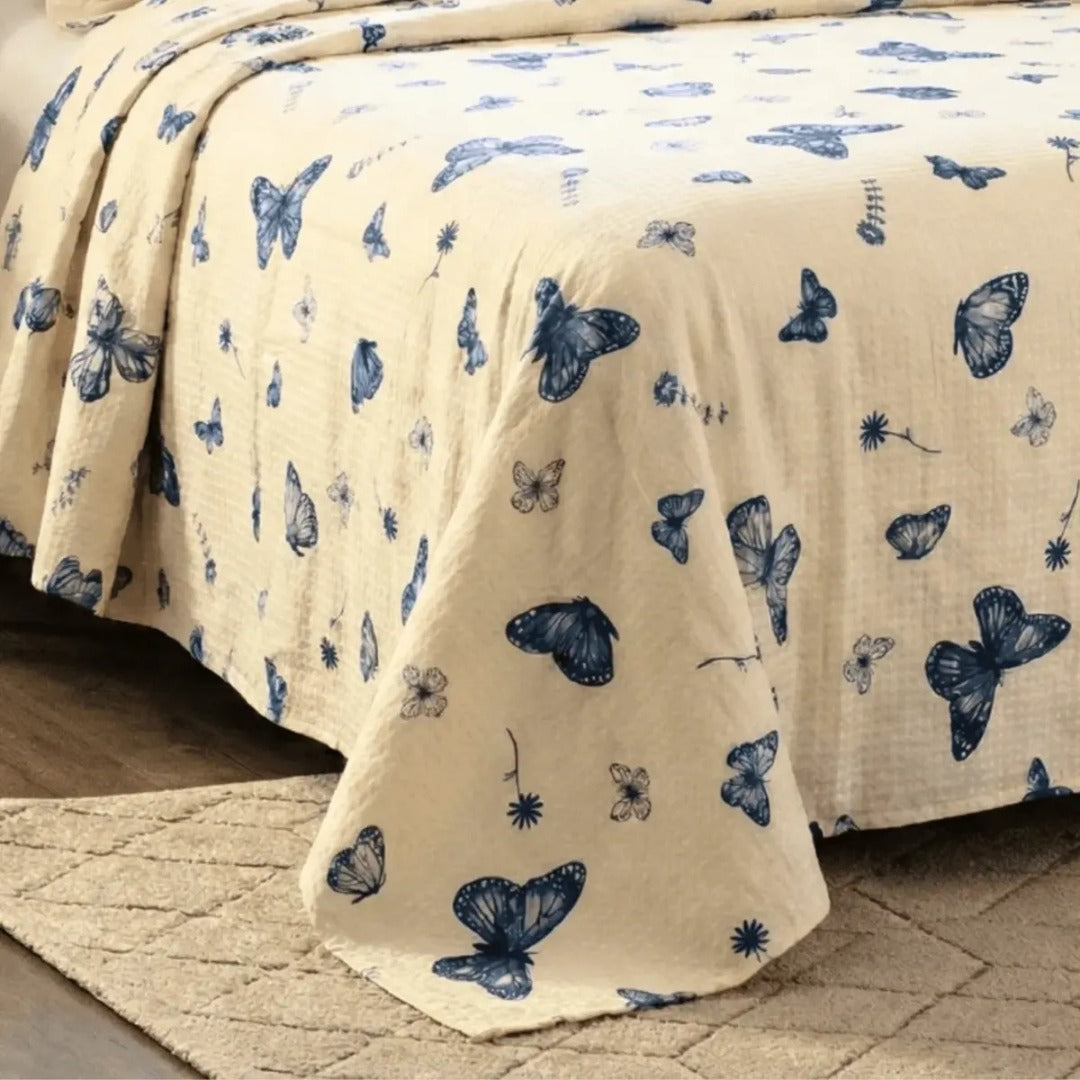 Colcha Cobre Leito Estampado Cama Queen Kit 3 Peças Firenze