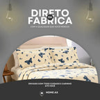 Colcha Cobre Leito Estampado Cama Queen Kit 3 Peças Firenze
