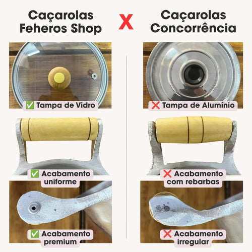 Conjunto De Panelas 7 Peças Alumínio Fundido Batido Grosso