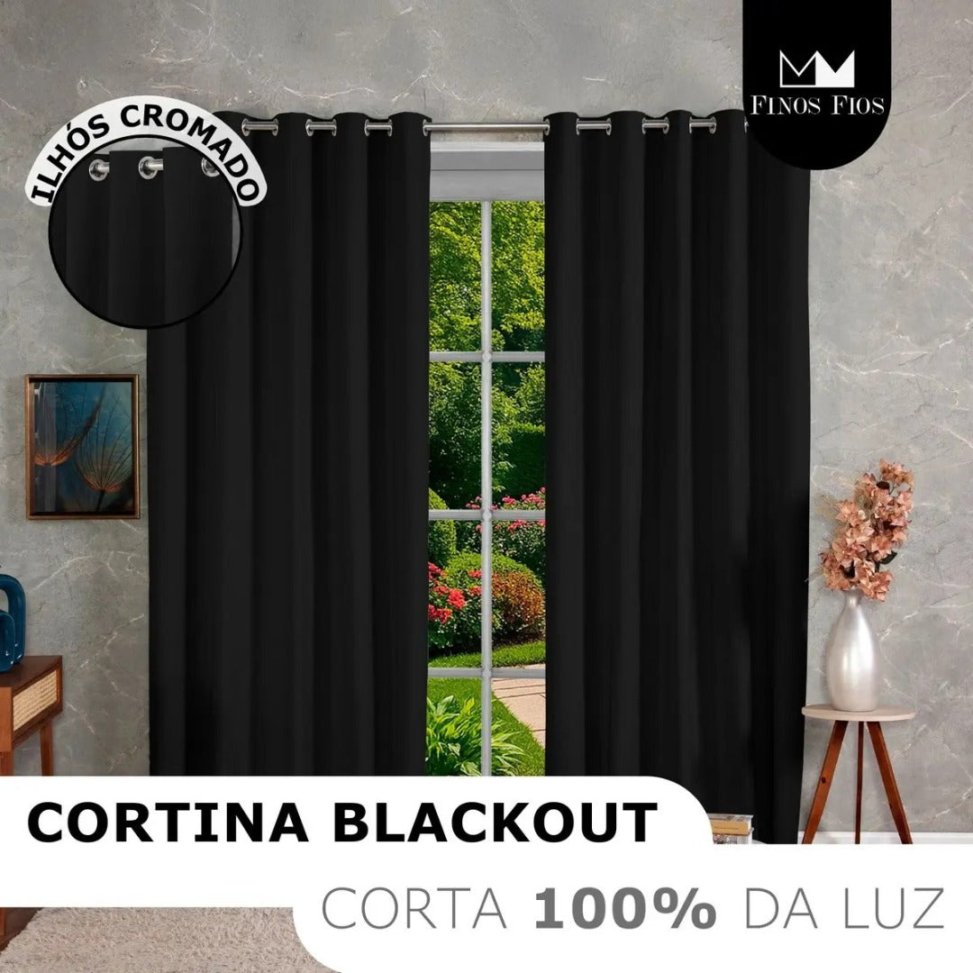 Cortina Blackout 100% Em Tecido + Pvc 4,00m X 2,70m