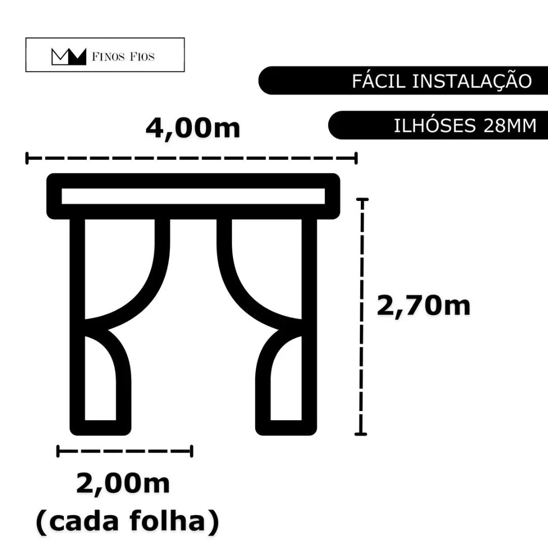 Cortina Blackout 100% Em Tecido + Pvc 4,00m X 2,70m