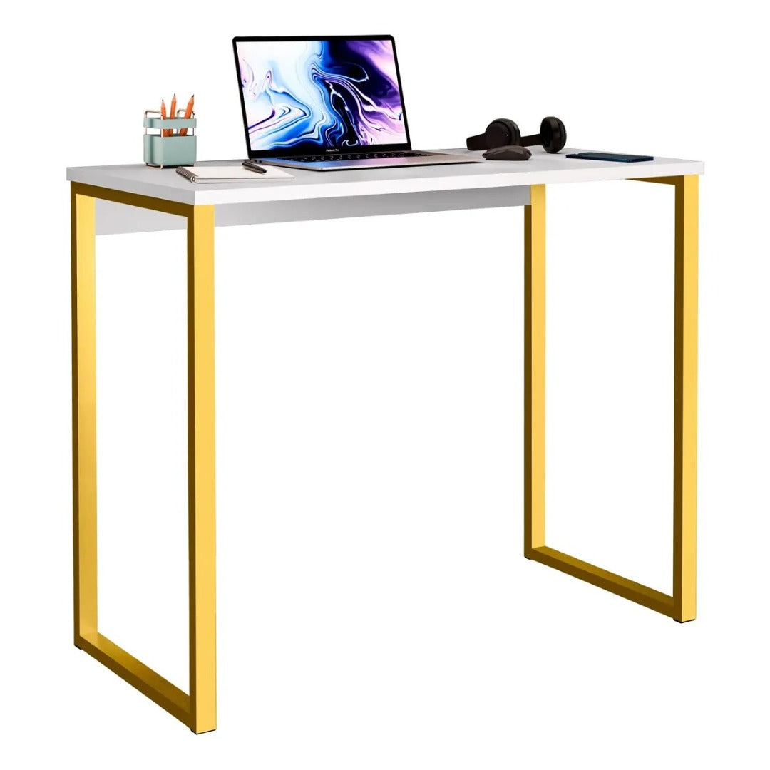 Escrivaninha Industrial Mesa Estudo Aparador Office Aço Mdf