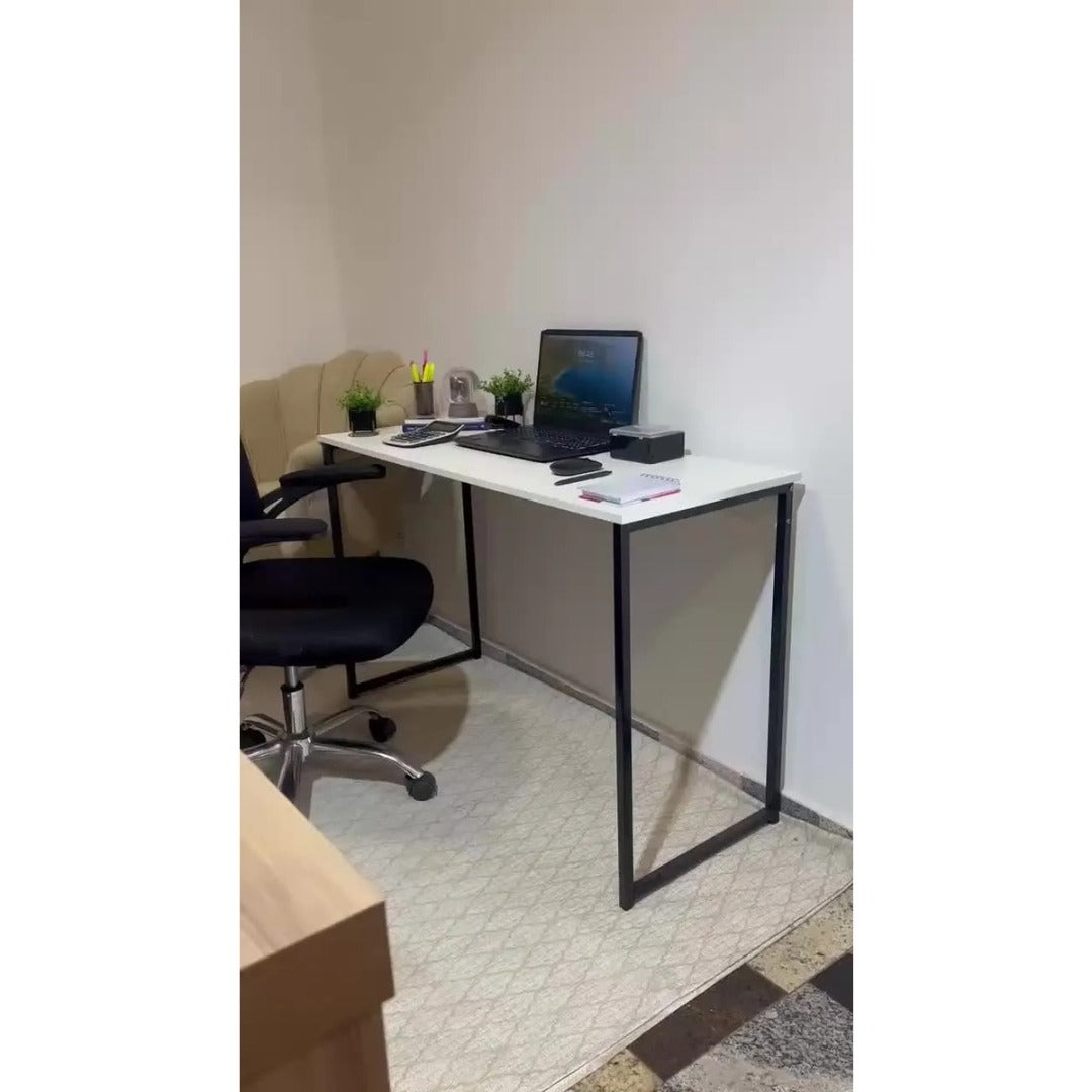 Escrivaninha Industrial Mesa Estudo Aparador Office Aço Mdf