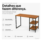 Escrivaninha Mesa Computador 2 Nichos Industrial 115cm Aço