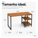 Escrivaninha Mesa Computador 2 Nichos Industrial 115cm Aço