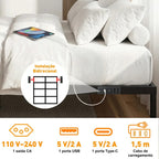 Estrutura Cama Metal Casal Com Tomada,usb+type-c,450kg
