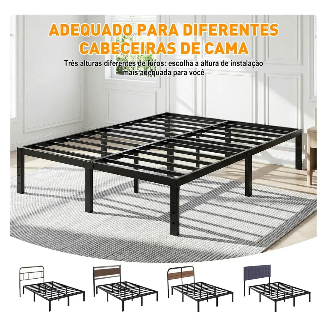 Estrutura Cama Metal Casal Com Tomada,usb+type-c,450kg