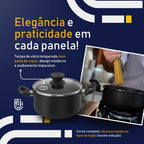 Jogo De Panelas 8 Peças Antiaderente Teflon Com Tampa Vidro