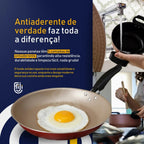 Jogo De Panelas 8 Peças Antiaderente Teflon Com Tampa Vidro
