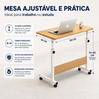 Mesa Suporte Notebook Ergonômica Ajustavel Café Apoio Cama Home Office com Rodinhas