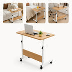 Mesa Suporte Notebook Ergonômica Ajustavel Café Apoio Cama Home Office com Rodinhas