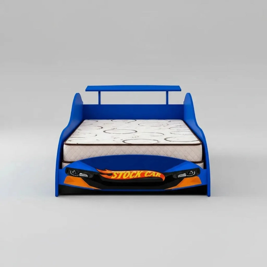 Mini Cama Juvenil Hot Wheels Com Colchão Avelin Azul Hot Wheels