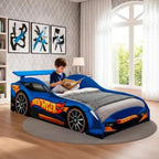 Mini Cama Juvenil Hot Wheels Com Colchão Avelin Azul Hot Wheels