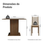 Sala De Jantar avelin Talita Mesa Tampo Madeira 4 Cadeiras Desenho do tecido das cadeiras Liso